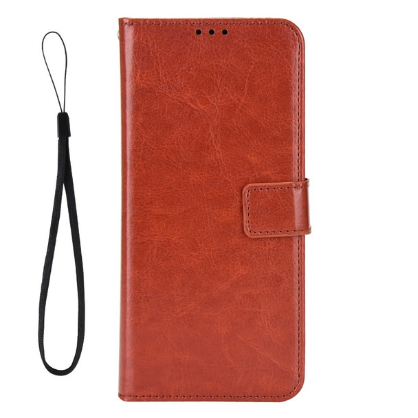 For Honor Magic4 Pro Crazy Horse Texture Wallet Anti-drop Flip Cover PU Leather TPU Inner Magnetic Closure Stand Full Protection Folio Case - Brown