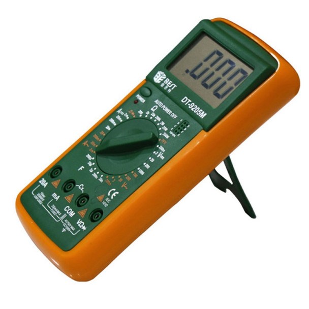 BEST BST-9205M LCD Digital Multimeter Handheld AC/DC Tester Device - Green + Orange