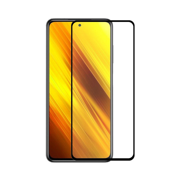 HAT PRINCE Full Glue Full Size 0.26mm 9H 2.5D Tempered Glass Protector for Xiaomi Poco X3/Poco X3 NFC Screen Film