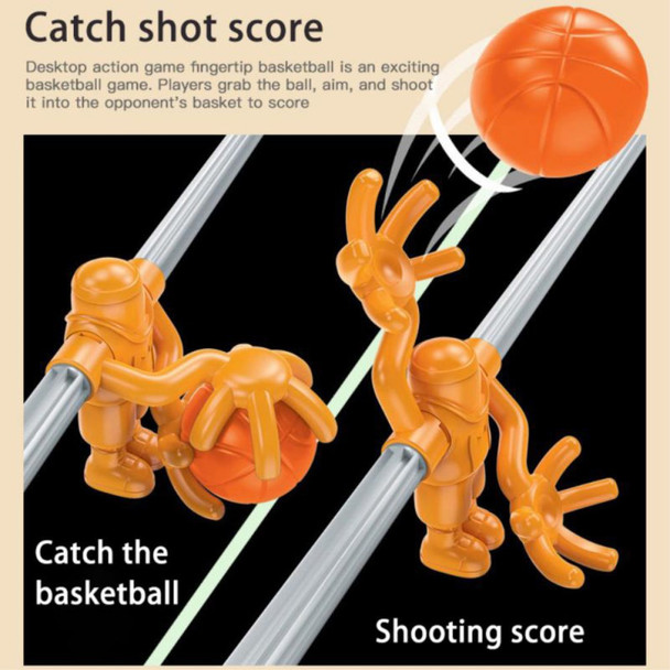 GJ-99 Kids Mini Desktop Finger Shooting Basketball Machine Parent-child Interactive Board Game Toy - Orange