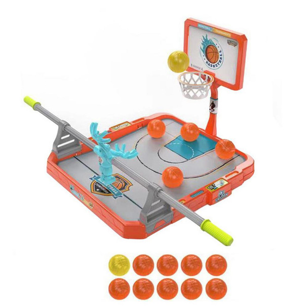 GJ-99 Kids Mini Desktop Finger Shooting Basketball Machine Parent-child Interactive Board Game Toy - Orange