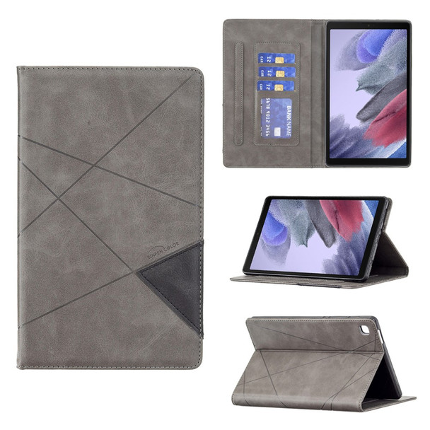 Geometric Pattern Design Card Slots Leather Tablet Case Cover for Samsung Galaxy Tab A7 Lite 8.7-inch/T220/T225 - Grey