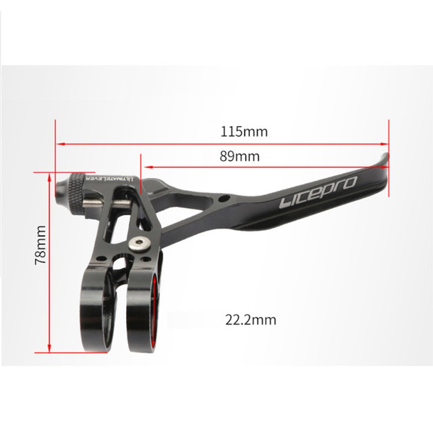 LITEPRO 1 Pair UltraLevers CNC Ultra-Light Bicycle Brake Lever Folding Bike V Brake Lever MTB Bike Brake Alloy Parts - Black