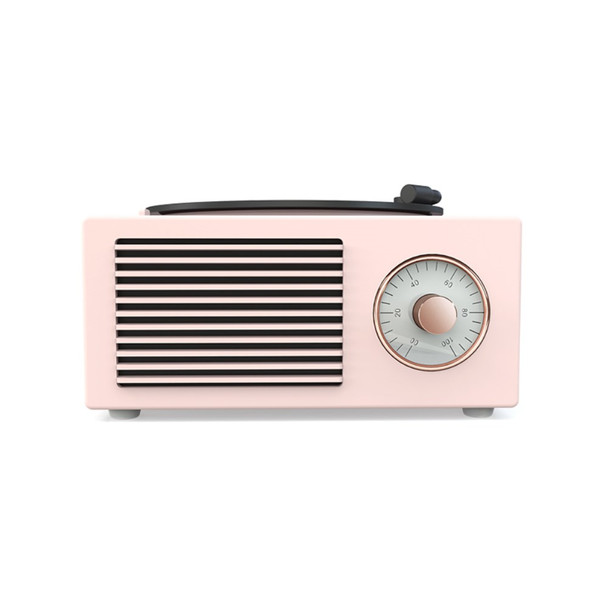 X10 Atomic Bluetooth Speakers Retro Vinyl Player Desktop Wireless Mini Stereo Speakers - Pink