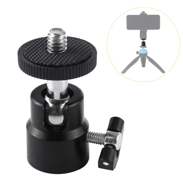 PULUZ PU412 1/4 inch Screw Metal Tripod Ball Head Adapter with Lock