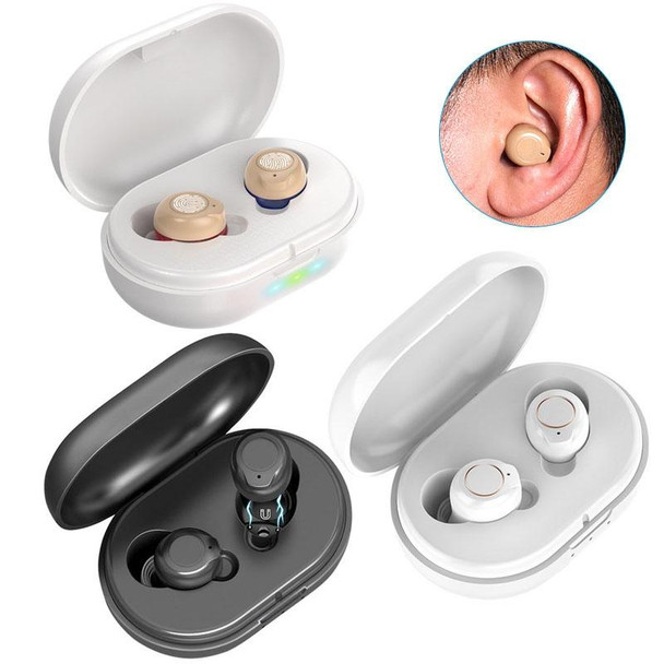 Older Young Sound Amplifier Sound Collector Hearing Aid(White )