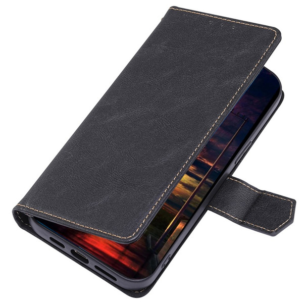 For Xiaomi Poco M4 Pro 5G/Redmi Note 11 5G (China) (MediaTek) Anti-drop Phone Cover Waterproof Magnetic Closure PU Leather Cover Foldable Stand RFID Blocking Phone Wallet Case - Black