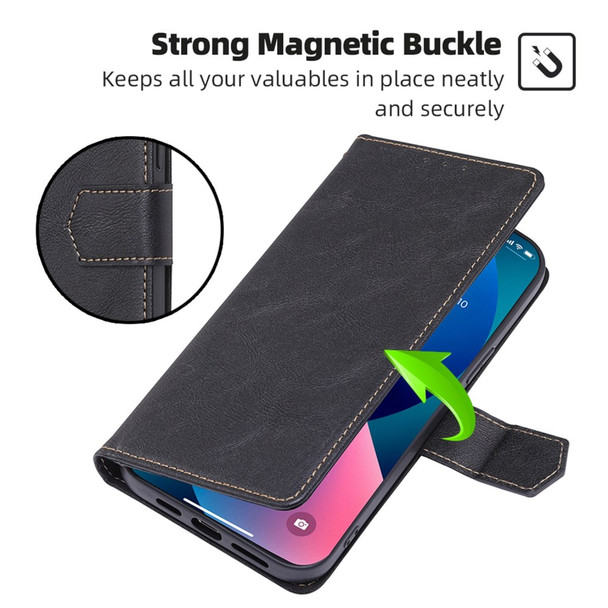 For Xiaomi Poco M4 Pro 5G/Redmi Note 11 5G (China) (MediaTek) Anti-drop Phone Cover Waterproof Magnetic Closure PU Leather Cover Foldable Stand RFID Blocking Phone Wallet Case - Black