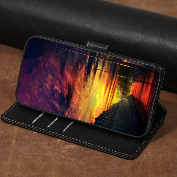 For Xiaomi Poco M4 Pro 5G/Redmi Note 11 5G (China) (MediaTek) Anti-drop Phone Cover Waterproof Magnetic Closure PU Leather Cover Foldable Stand RFID Blocking Phone Wallet Case - Black