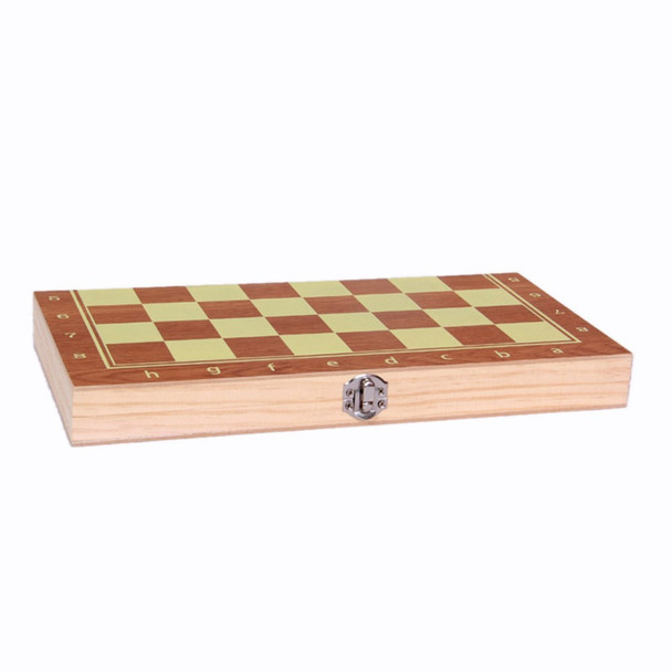 Folding Wooden International Chess Set Chessmen Collection Portable Board Game, 29*15*3cm