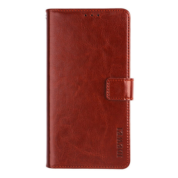 IDEWEI Wallet Stand Case Crazy Horse Texture PU Leather Phone Shell for Asus Zenfone 8 Flip - Brown