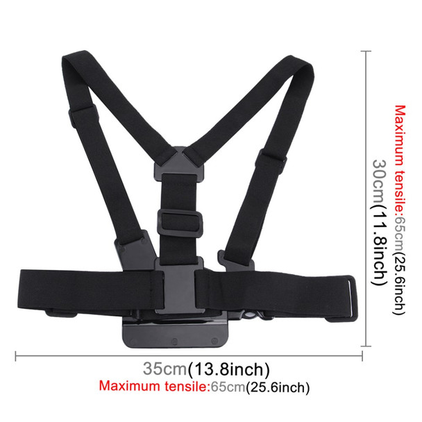 PULUZ PU26 Adjustable Body Mount Belt Chest Strap Hook Mount for GoPro HERO4/HERO3+ - Black