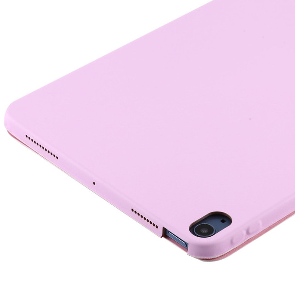 3-fold Horizontal Flip Smart Leatherette Case with Sleep / Wake-up Function & Holder - iPad Air 2022 / 2020 10.9(Pink)