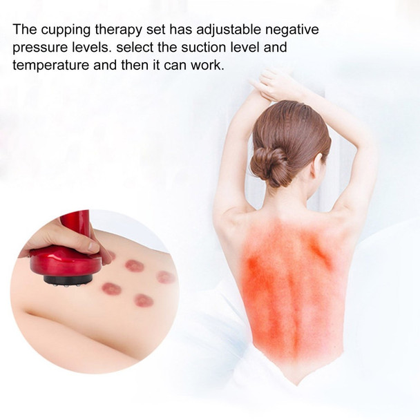 Adjustable Handheld Electric Cupping Scraping Massage Device with Heat and Negative Pressure Massager for Body Pain Relief Detoxification - USB Charging Version/9 Levels