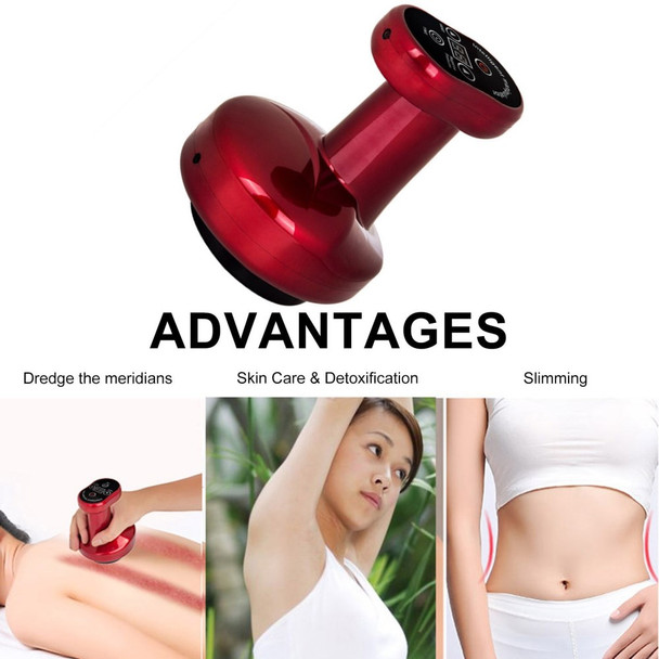 Adjustable Handheld Electric Cupping Scraping Massage Device with Heat and Negative Pressure Massager for Body Pain Relief Detoxification - USB Charging Version/9 Levels