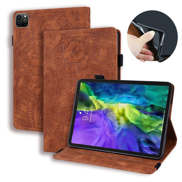 iPad Air 2022 / 2020 10.9 Calf Texture Embossed Horizontal Flip Leather Case with Holder & Card Slots & Photo Frame(Brown)