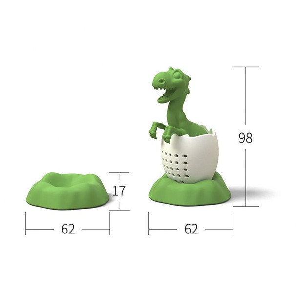 2 PCS Dinosaur Baby Silicone Tea Strainer(Lucky Green)