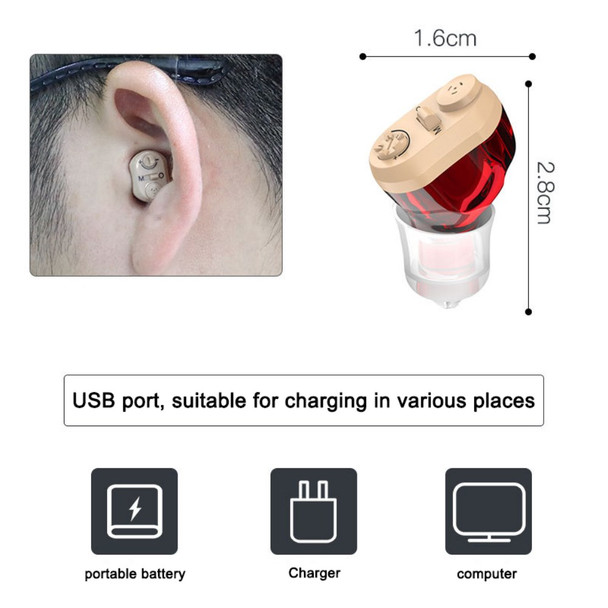 Hearing Aid for Seniors and Adults Rechargeable Hearing Aid Invisible Hearing Amplifier Sound Amplifier - Blue