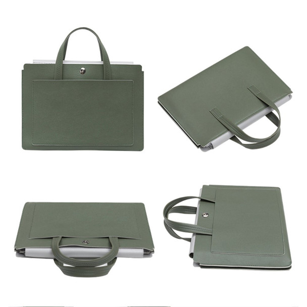 CARTINOE Leather Laptop Bag Laptop Sleeve Bag Tote Bag Hand Bag for 13.3-Inch Laptops - Green