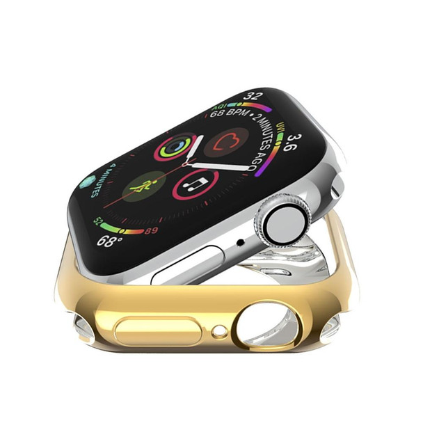 Apple Watch Series 3 & 2 & 1 38mm Plating TPU Round Hole Hollowing Protective Case(Gold)
