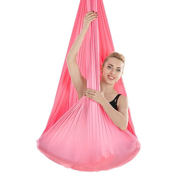 Indoor Anti-gravity Yoga Knot-free Aerial Yoga Hammock with Buckle / Extension Strap, Size: 400x280cm(Pink)