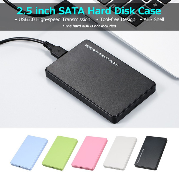 2.5 inch Hard Disk Case USB3.0 High-speed 5Gpbs Transmission External HDD/SSD Enclosure SATA Hard Drive Case Support 2.5" 7/9.5mm SATA HDD/SSD - Black