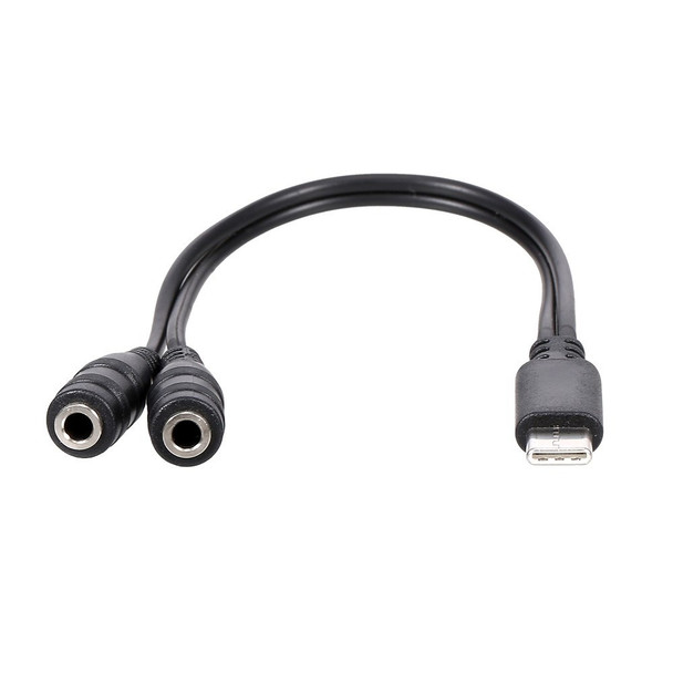 Type-C Male to Dual 3.5mm Female Headphone Adapter Cable 3.5mm AUX Audio Splitter Cable