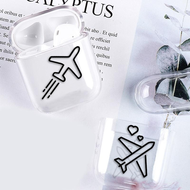 AirPods 1 / 2 Stick Figure Mapping Transparent Earphone Protective Case(Map)