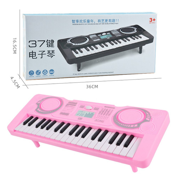 0815 37 Keys Electronic Piano Keyboard Battery Powered Musical Instrument Kids Gift - Pink