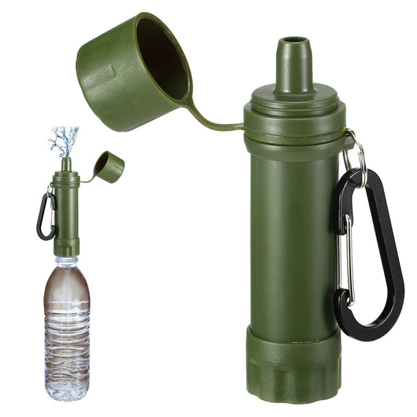 K8612M Outdoor Survival Water Purifier BPA Free Water Filter Straw Filtration System (FDA Certificated) - Green