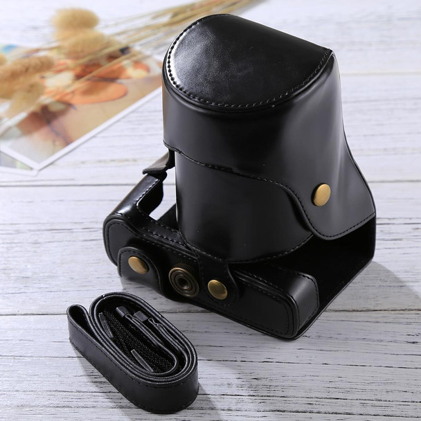 Full Body Camera PU Leather Case Bag with Strap for FUJIFILM X-E3 (18-55mm / XF 23mm Lens)(Black)