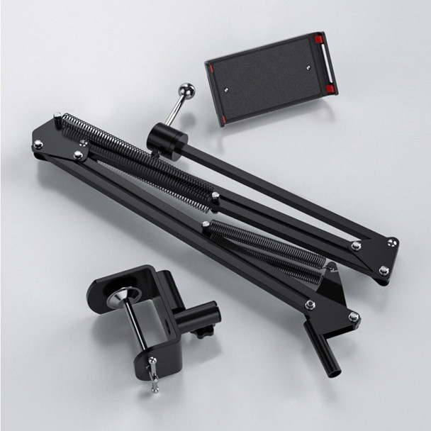 3-Section Folding Long Arm Bracket Smartphone / Tablet Holder 360 Degree Rotating Bed Desktop Lazy Stand