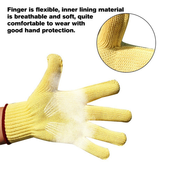 1 Pair Anti-cut Working Gloves Strengthen Cut Resistant Gloves Heat Resistant Protective Mittens