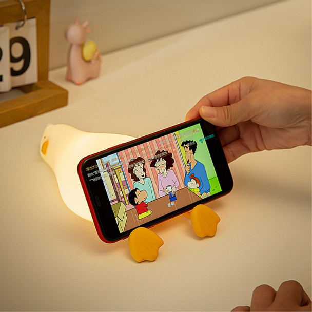 Soft Silicone Touch Sensor Timing Flat Duck Night Lamp for Kids Bedroom LED Night Light