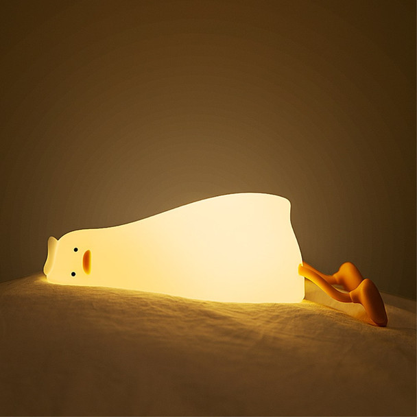 Soft Silicone Touch Sensor Timing Flat Duck Night Lamp for Kids Bedroom LED Night Light