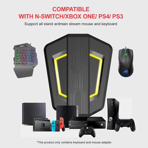 HXSJ P6 Keyboard Mouse Converter + V100 One Handed Gaming Keyboard + A883 USB Wired Gaming Mouse