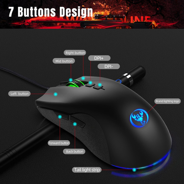 HXSJ P6 Keyboard Mouse Converter + V100 One Handed Gaming Keyboard + A883 USB Wired Gaming Mouse