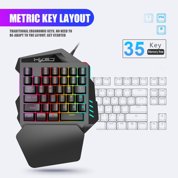 HXSJ P6 Keyboard Mouse Converter + V100 One Handed Gaming Keyboard + A883 USB Wired Gaming Mouse