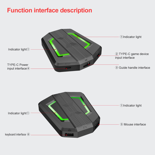 HXSJ P6 Keyboard Mouse Converter + V100 One Handed Gaming Keyboard + A883 USB Wired Gaming Mouse