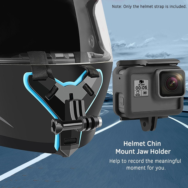 Universal Full Face Motorcycle Helmet Chin Mount Jaw Holder Strap for GoPro Hero 7/6/5/4/3 SJCAM SJ5000/6000/7000 DJI Osmo Action Etc.