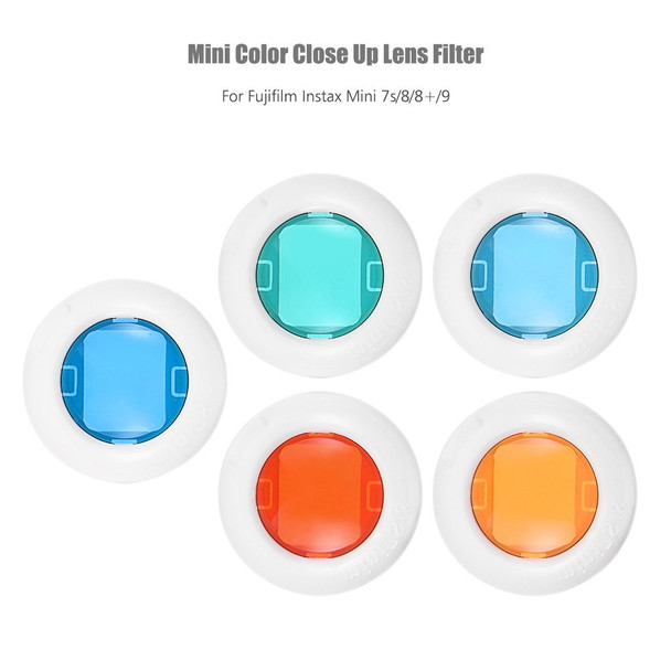 Lens Filters for Fujifilm Instax Mini 7s / 8 / 8+ / 9, Colorful Lens Filter Set Instant Camera Accessories - 5Pcs