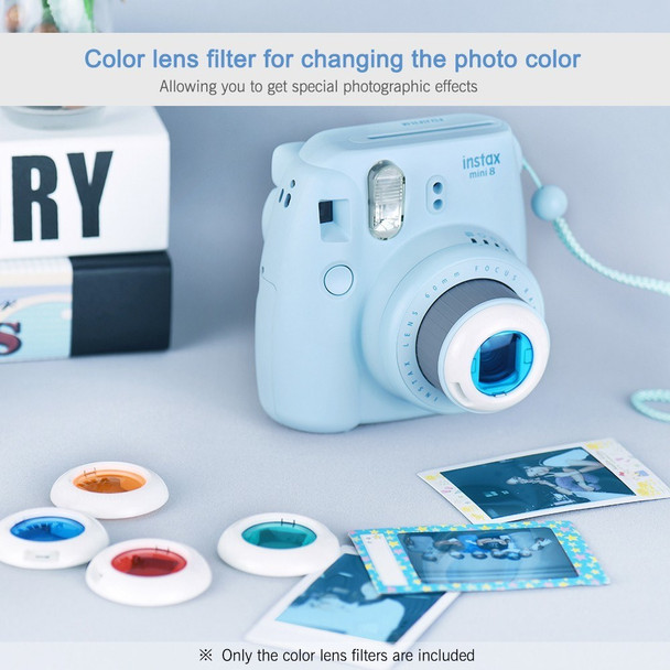 Lens Filters for Fujifilm Instax Mini 7s / 8 / 8+ / 9, Colorful Lens Filter Set Instant Camera Accessories - 5Pcs