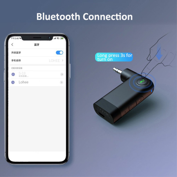 LOHEE S-18 Bluetooth Aux Receiver Bluetooth 5.0 Music Player Car Wireless Audio Receiver Bluetooth Adapter