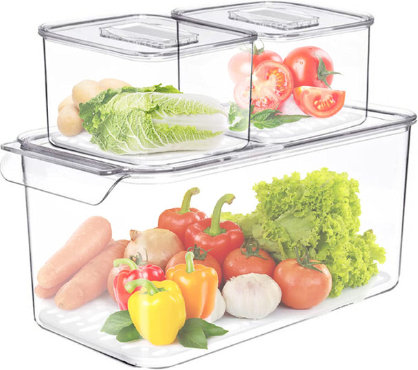 3 Piece Fruit & Veg Fresh Keeper Container Set