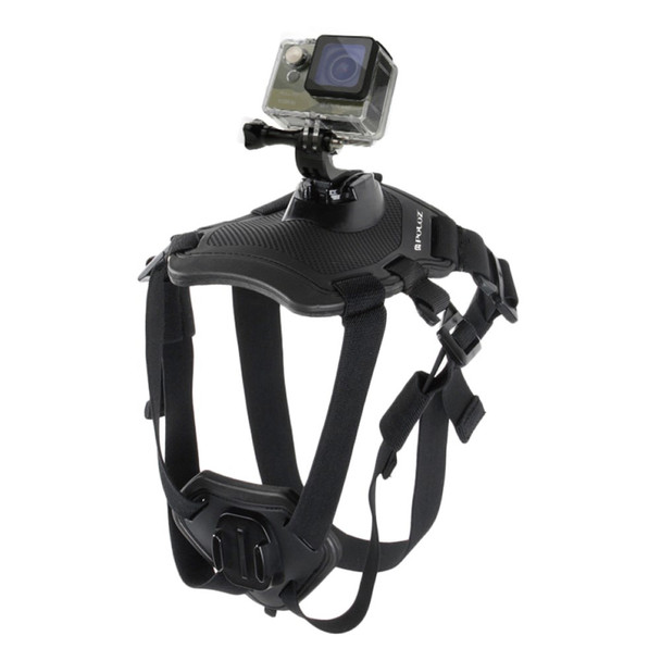 PULUZ PU156 Hound Dog Fetch Harness Adjustable Chest Strap Mount for GoPro HERO Cameras - Black