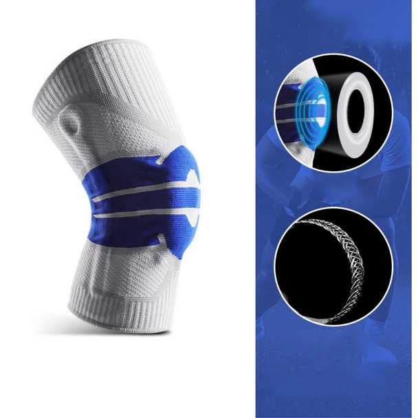 KYNCILOR AB058 Breathable Knee Support Brace Silicone Kneecap for Running Riding Basketball 1/Pc Elastic Knitted Knee Protective Pads - Sapphire/L