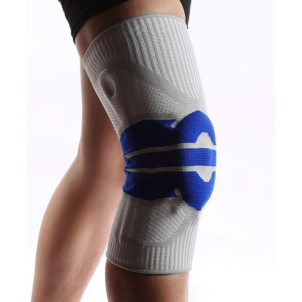 KYNCILOR AB058 Breathable Knee Support Brace Silicone Kneecap for Running Riding Basketball 1/Pc Elastic Knitted Knee Protective Pads - Sapphire/L