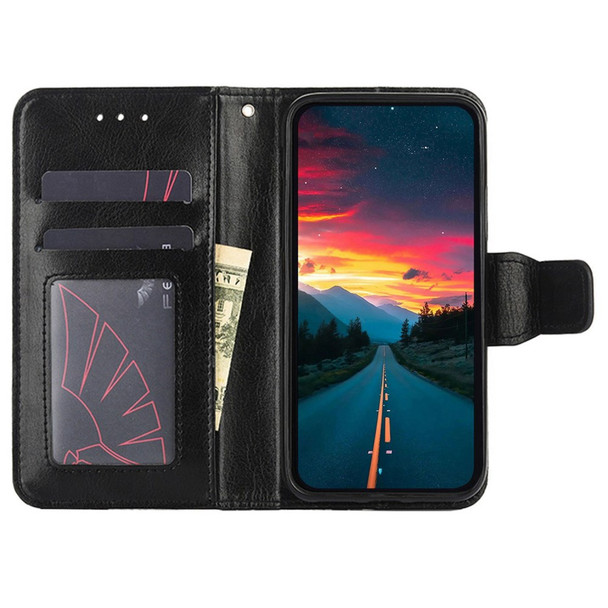 For ZTE Blade A72 5G PU Leather Magnetic Clasp Wallet Case TPU Shockproof Inner Shell Flip Stand Folio Phone Cover - Black