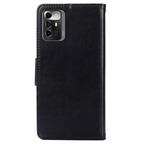 For ZTE Blade A72 5G PU Leather Magnetic Clasp Wallet Case TPU Shockproof Inner Shell Flip Stand Folio Phone Cover - Black