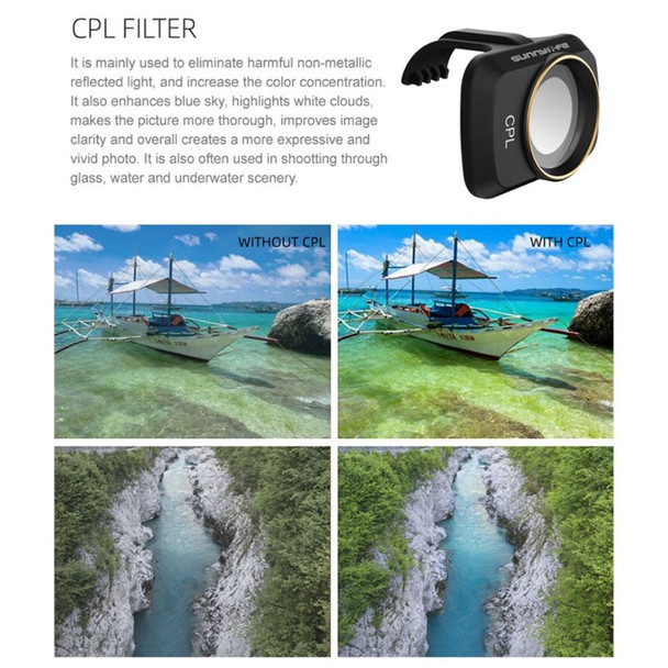 SUNNYLIFE MM-FI9254 3Pcs/Set for DJI Mini SE/Mini 2/Mavic Mini CPL+ND8+ND16 Optical Glass Filters Drone Camera Lens Filters
